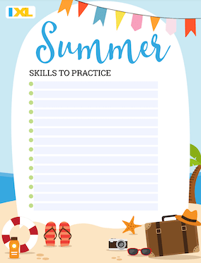 IXL Summer Skill List Version Math PDF