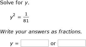 IXL | Solve equations using square roots | 8th grade math