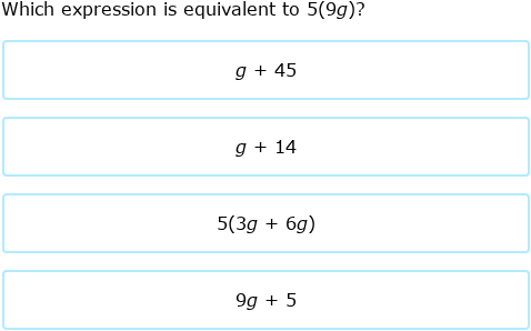 IXL | Identify equivalent expressions I | 6th grade math
