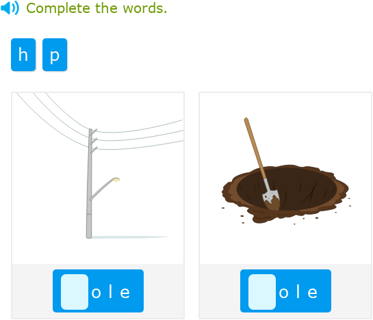 IXL | Complete the silent e words | Kindergarten language arts