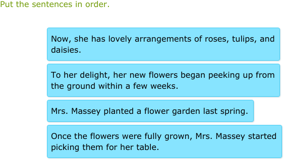 IXL - Put the sentences in order (5th grade language arts practice)