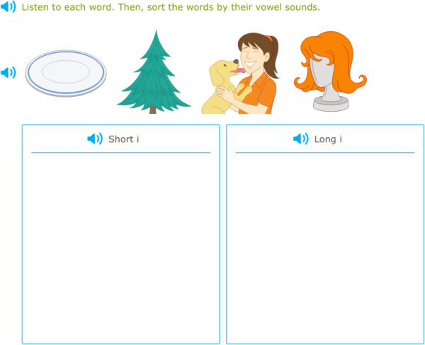 IXL | Sort short and long vowel words | 2nd grade language arts