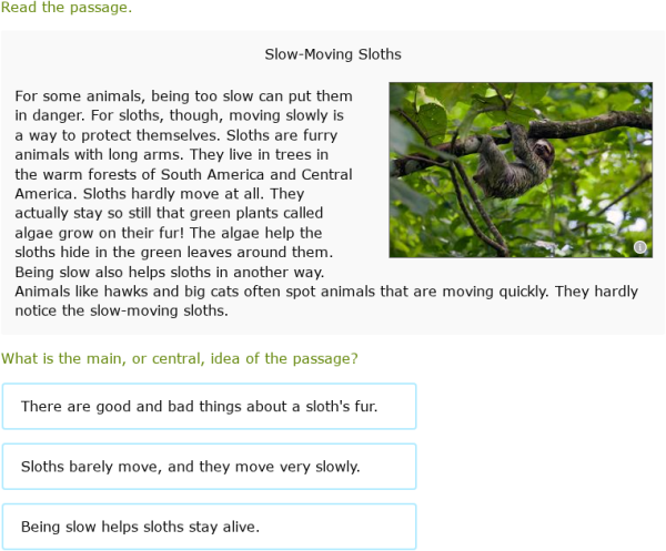 IXL | Identify and analyze the main idea of a passage | 3rd grade ...