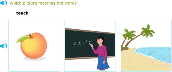 IXL | Choose the picture that matches the vowel team word | 2nd grade ...