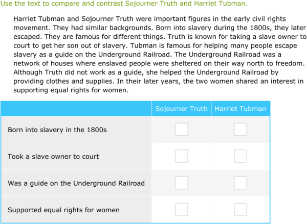IXL | Compare and contrast in informational texts | 4th grade language arts