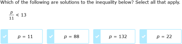 IXL | Solutions to inequalities | 6th grade math