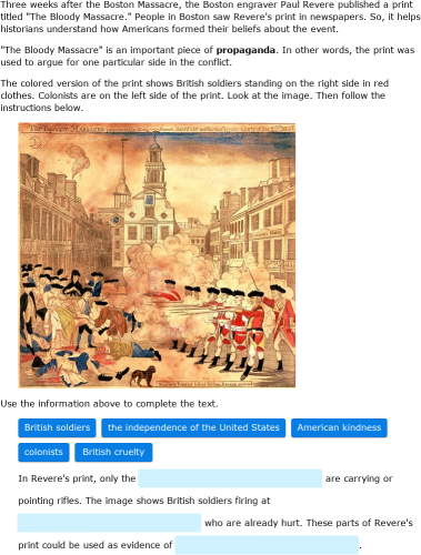 IXL | Source analysis: the Boston Massacre | 7th grade social studies