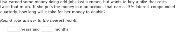 IXL - Compound interest word problems: find the time (Algebra 2 practice)