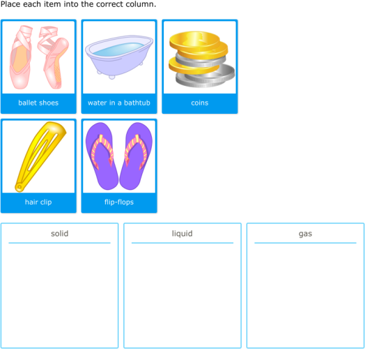 Solids Liquids And Gases Sort Printable