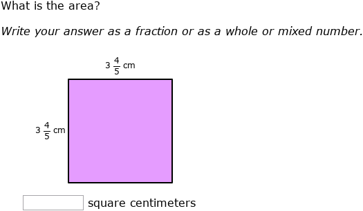IXL | Area of squares and rectangles with fractions | 5th grade math