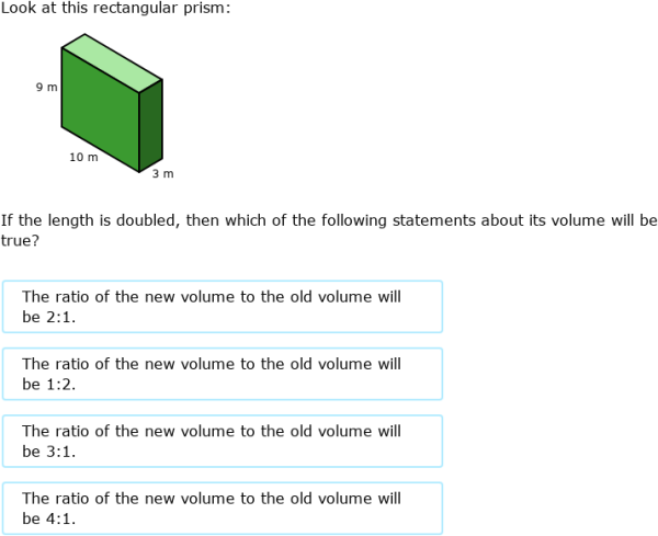 IXL | Volume: changes in scale II | 7th grade math