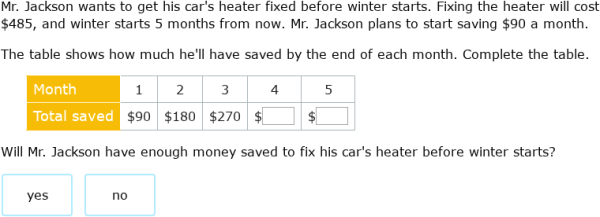 IXL | Savings plans | 3rd grade math