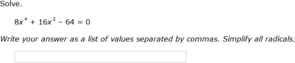 IXL - Solve equations using a quadratic pattern (Precalculus practice)