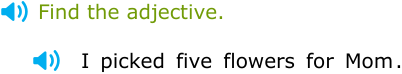 IXL | Identify adjectives | 1st grade language arts