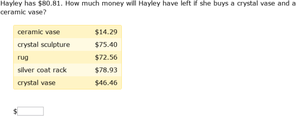 IXL | Price lists with addition and subtraction | 4th grade math