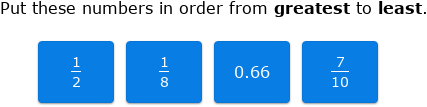 IXL | Put a mix of decimals and fractions in order | 5th grade math