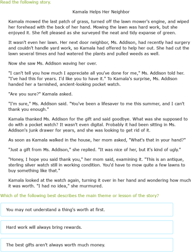 IXL | Determine the themes of short stories | 9th grade language arts