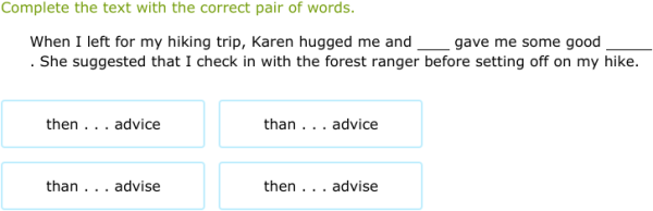 IXL | Use the correct frequently confused word | 10th grade language arts
