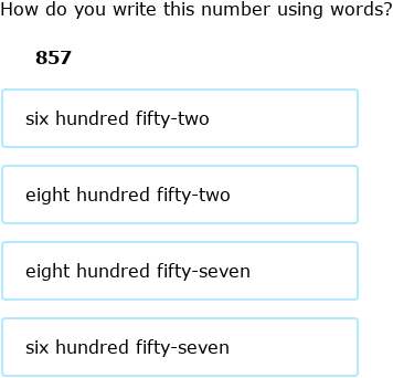 IXL | Writing numbers up to 1,000 in words: convert digits to words