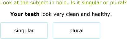 IXL | Is the subject singular or plural? | 3rd grade language arts