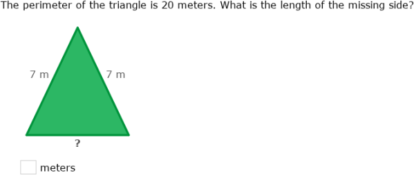 IXL | Perimeter: find the missing side length | 8th grade math