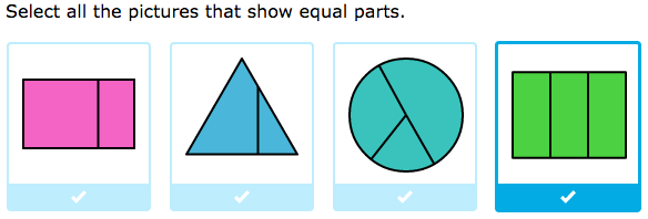 IXL - Equal parts (1st grade math practice)