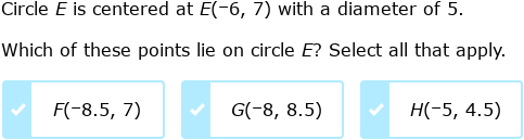 IXL - Determine if a point lies on a circle (Geometry practice)