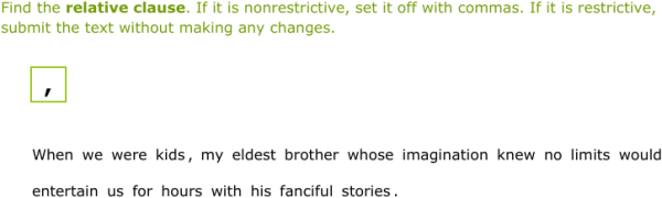 IXL | Commas with nonrestrictive elements | 12th grade language arts