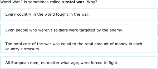 IXL | World War I: events of the war | 5th grade social studies