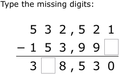 ixl subtraction fill in the missing digits 4th grade math