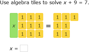IXL | Model and solve one-step equations using algebra tiles | 7th ...