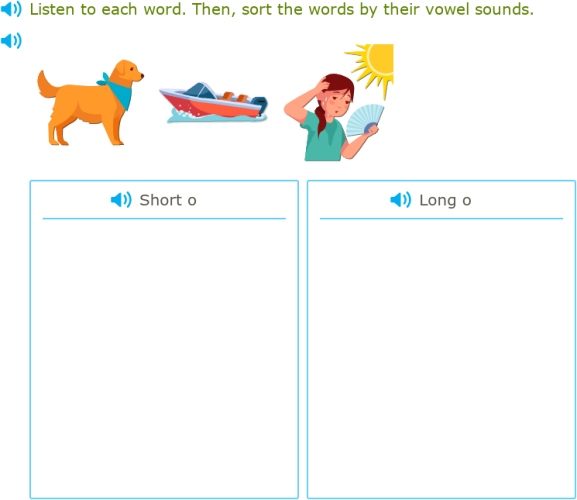 IXL | Sort short and long vowel words | Kindergarten language arts