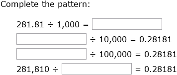 IXL | Decimal division patterns over increasing place values | 6th ...