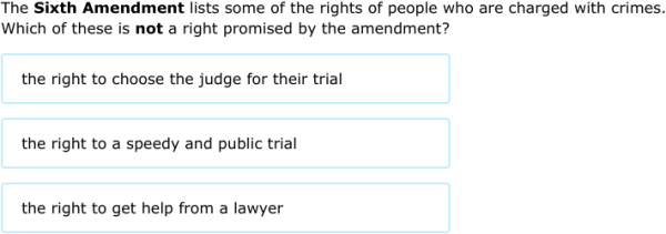 IXL | The Bill of Rights | 8th grade social studies