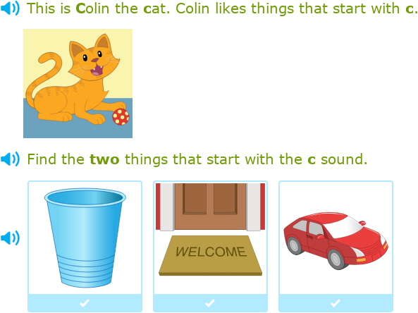 IXL | Find the words that begin with a given sound | Kindergarten
