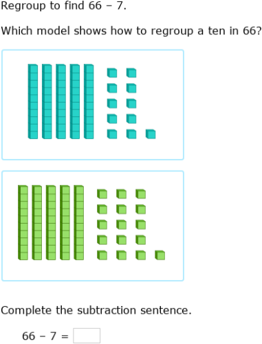 IXL | Use models to subtract a one-digit number from a two-digit number ...