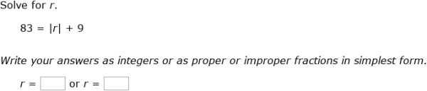 IXL - Solve equations involving absolute value (Algebra 1 practice)