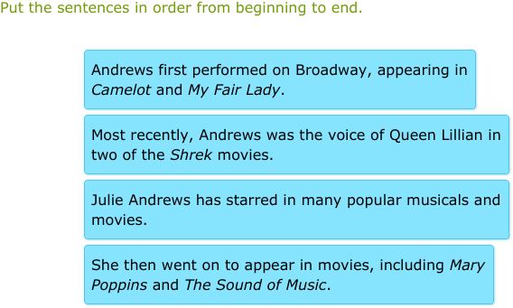 IXL | Put the sentences in order | 4th grade language arts