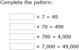IXL | Multiplication patterns over increasing place values | 4th grade math