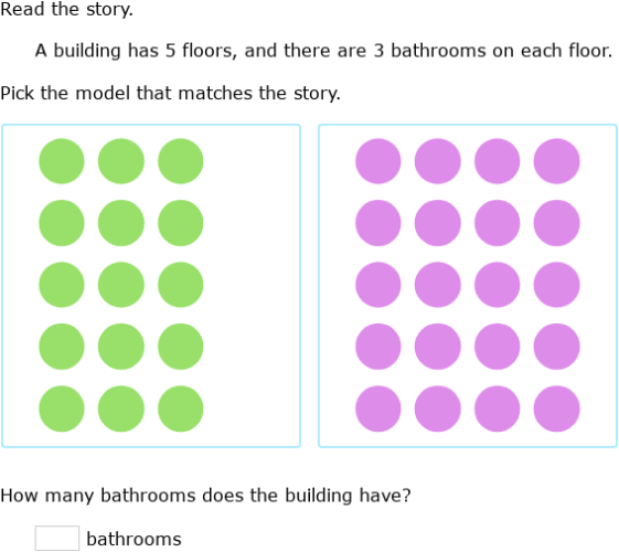IXL | Use arrays to solve multiplication word problems | 3rd grade math