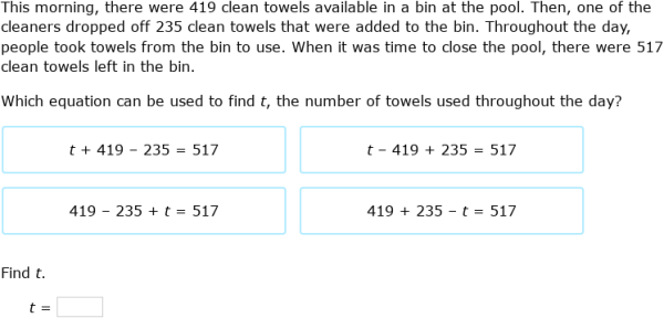 IXL | Use equations to solve two-step addition and subtraction word ...