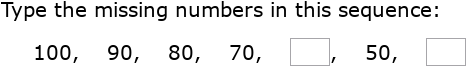 IXL | Sequences up to 100 - subtract 10 | 1st grade math