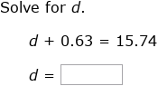 IXL | Solve one-step addition and subtraction equations with decimals ...