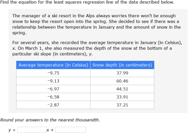 IXL - Find the equation of a regression line (Algebra 2 practice)