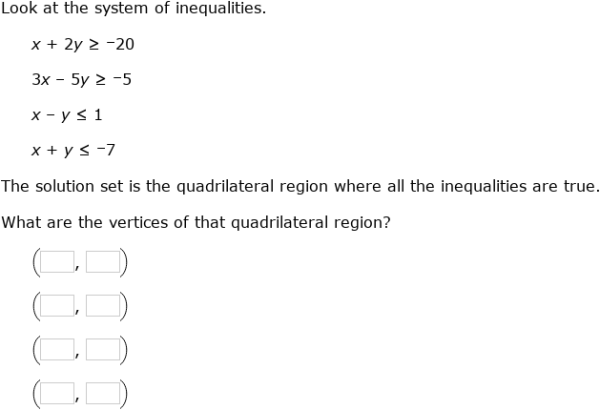 IXL - Find the vertices of a solution set (Algebra 1 practice)