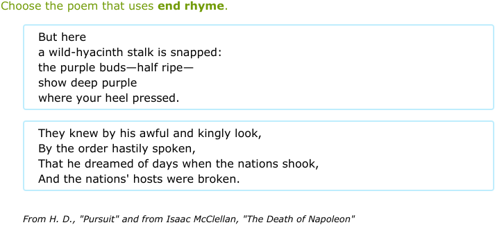 Ixl Identify Elements Of Poetry 9th Grade Language Arts