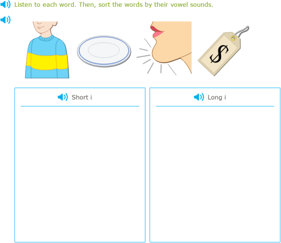 IXL Sort short and long vowel words 2nd grade language arts