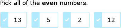 IXL | Identify even and odd numbers - up to 20 | 1st grade math