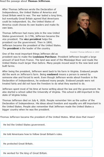 IXL | Thomas Jefferson | 5th grade social studies