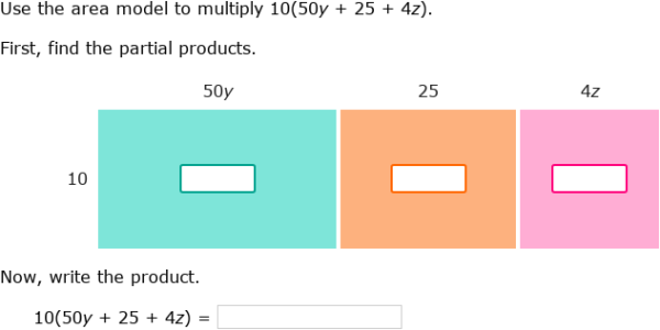 IXL | Multiply using the distributive property: area models | 7th grade ...